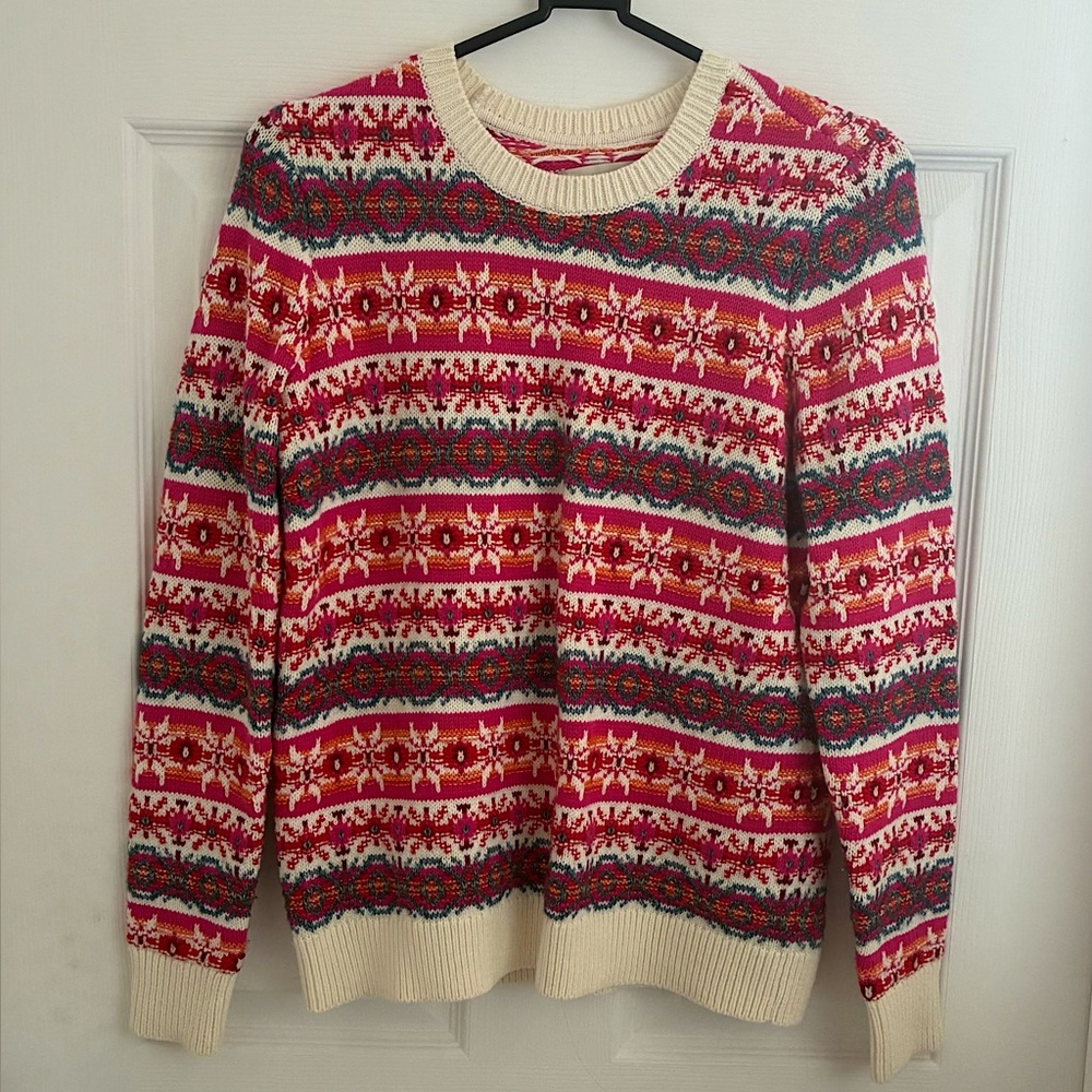 LOFT patterned pink/orange/blue sweater
perfect for fall